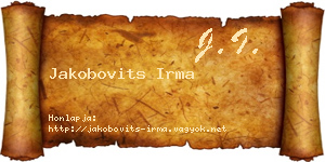 Jakobovits Irma névjegykártya